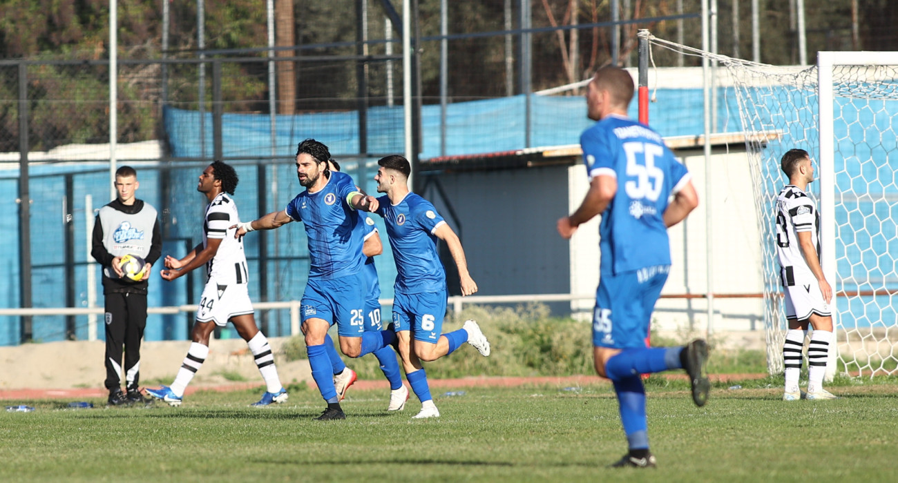 Οι ποδοσφαιριστές της Νίκης Βόλου πανηγυρίζουν / Πηγή: Eurokinissi