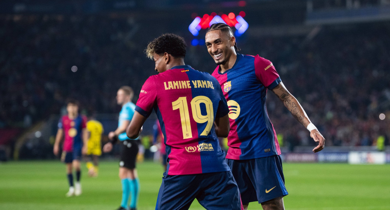 Ο Λαμίν Γιαμάλ μαζί με τον Ραφίνια / Πηγή: Imago