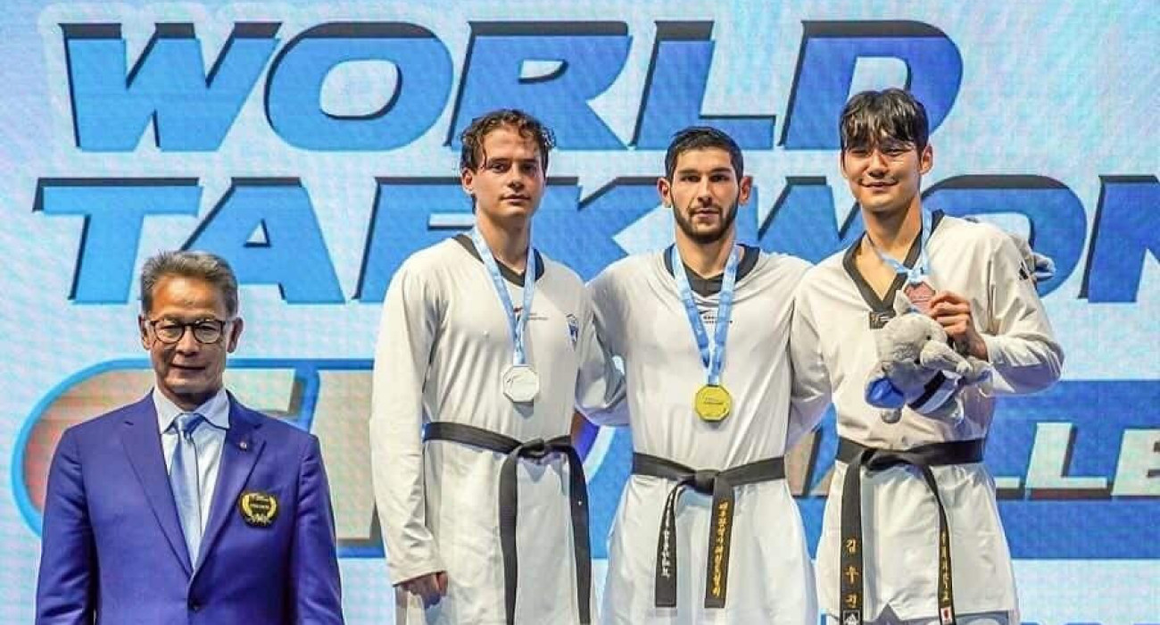 Το βάθρο των +80κ στην Μπανγκόκ με τον Θολιώτη / Πηγή: World Taekwondo