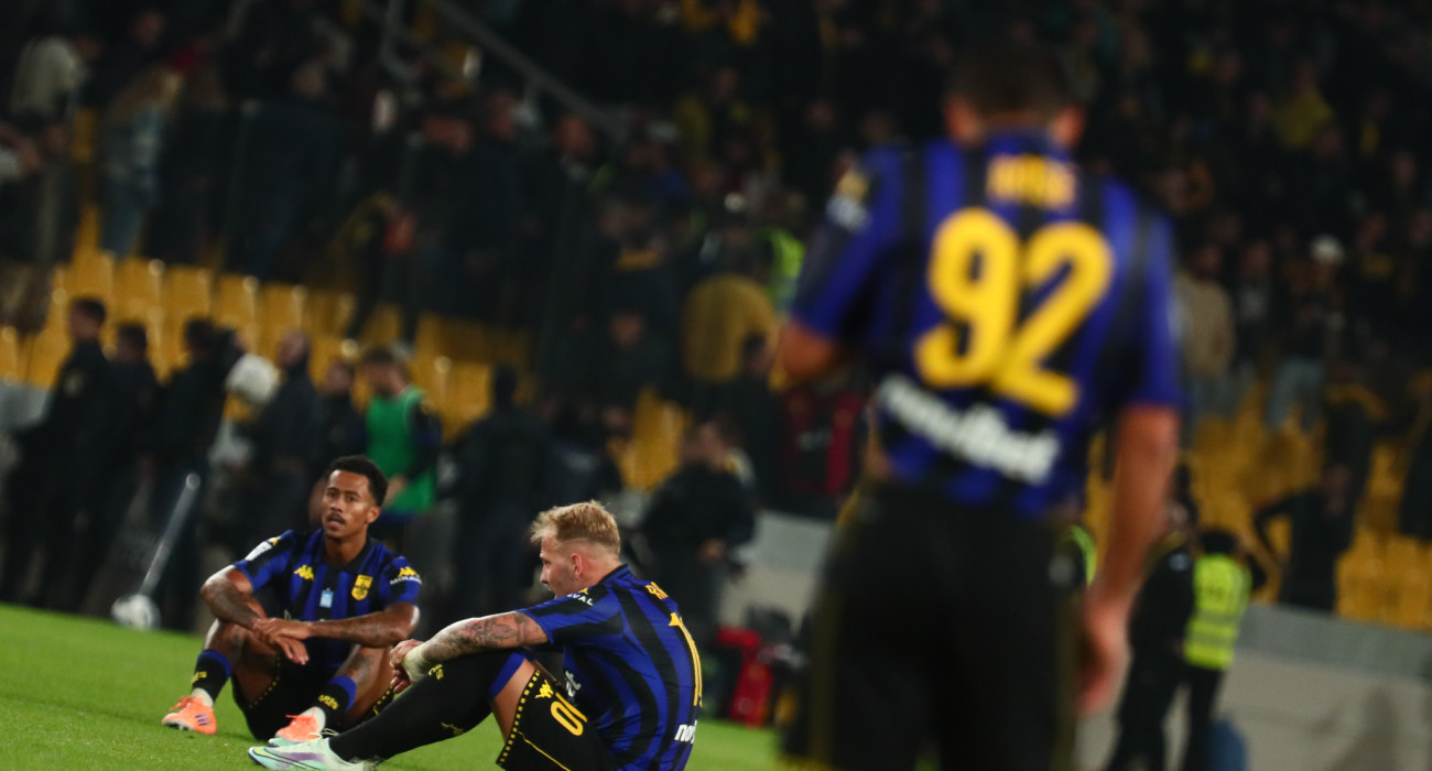 Η απογοήτευση των παικτών του Άρη/Πηγή: Eurokinissi