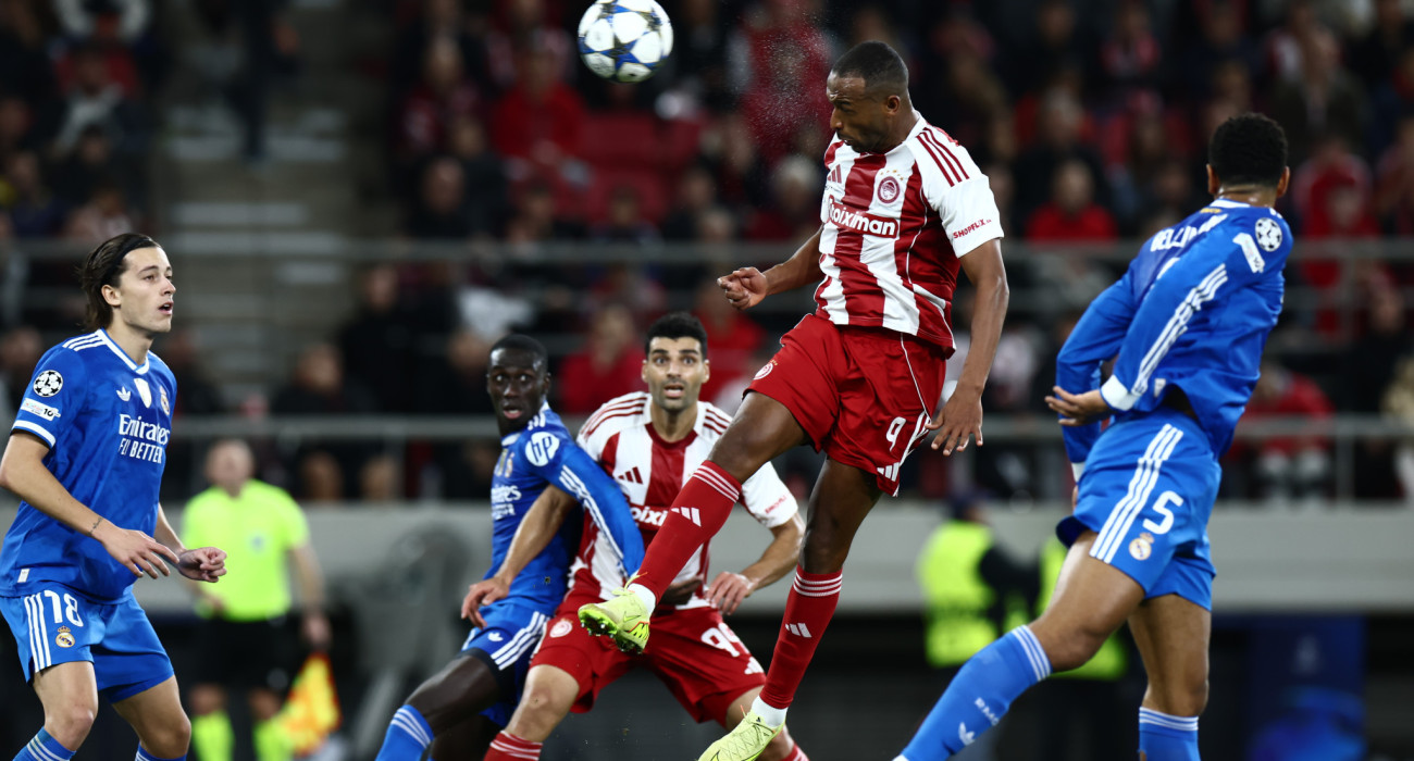 Ο Ελ Κααμπί ποιο ψηλά απ' όλους στο έβδομο γκολ του Ολυμπιακός - Ρεάλ Μαδρίτης / Πηγή: Eurokinissi