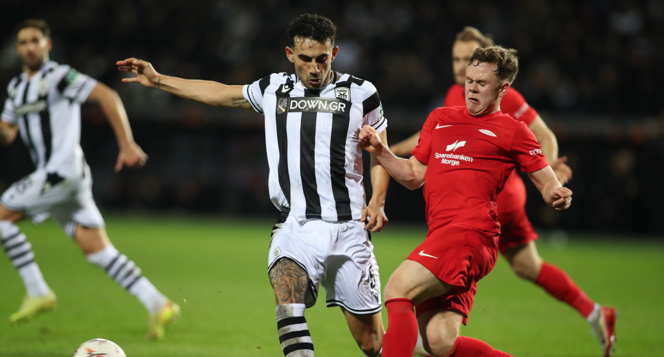 Στιγμιότυπο από το παιχνίδι του ΠΑΟΚ με την Μπραν / Πηγή: Eurokinissi