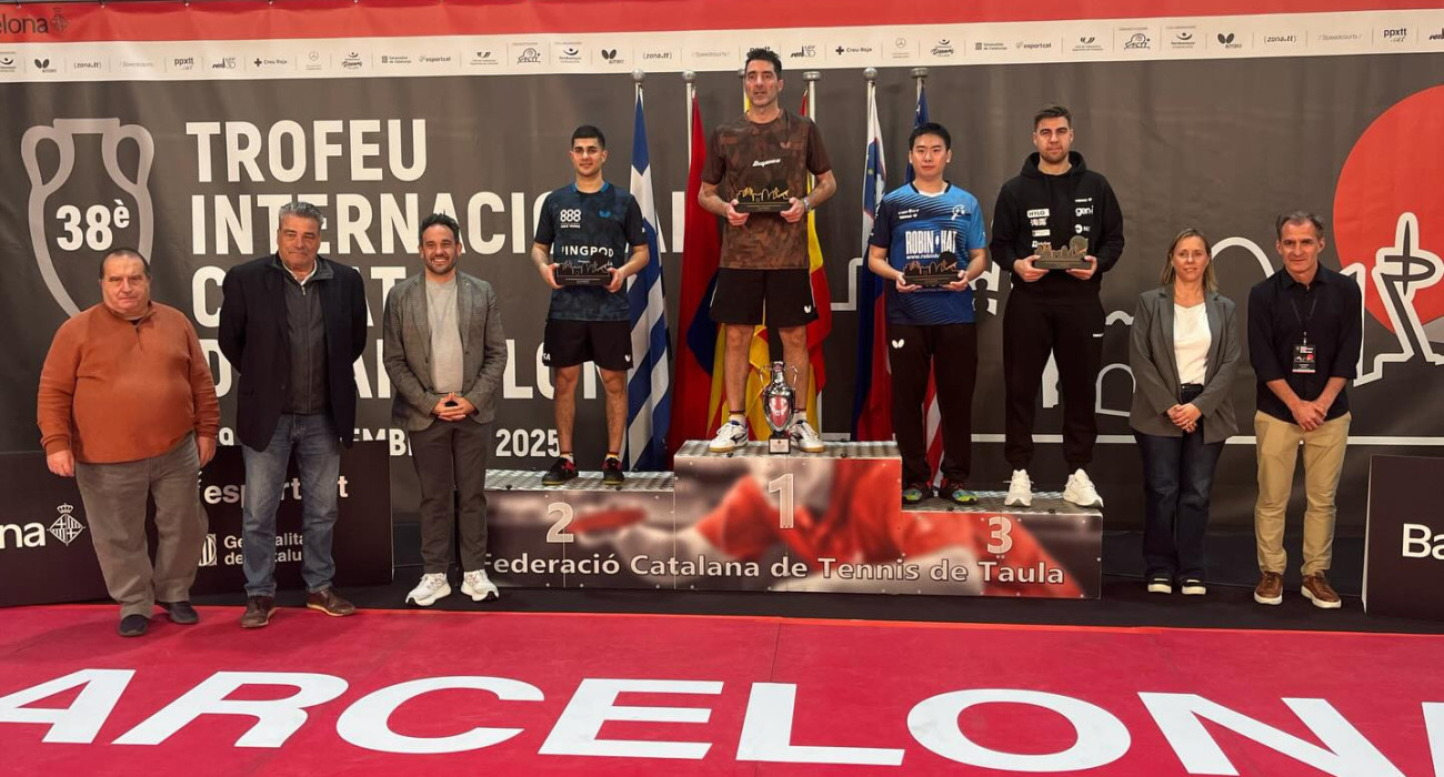 Ο Παναγιώτης Γιώνης στο β΄άθρο / Πηγή: Federació Catalana de Tennis de Taula