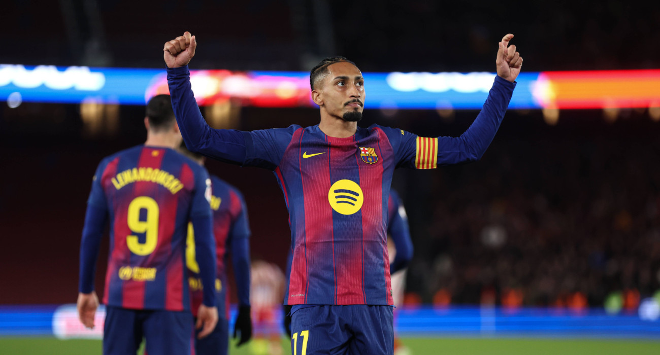 Ο Ραφίνια πανηγυρίζει στο Μπαρτσελόνα-Ατλέτικο Μαδρίτης / Πηγή: Imago