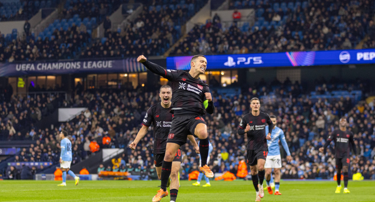 Ο Γκριμάλντο πανηγυρίζει στο Μάντσεστερ Σίτι-Λεβερκούζεν / Πηγή: Imago