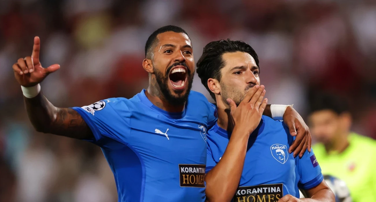 Οι παίκτες της Πάφου πανηγυρίζουν / Πηγή:  Srdjan Stevanovic / Getty Images