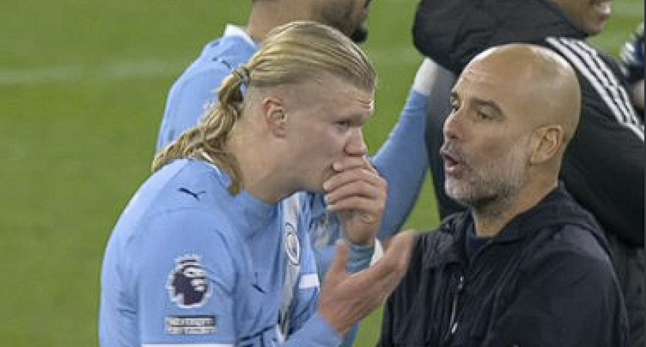 Η στιγμή του διαλόγου μεταξύ Χάαλαντ και Γκουαρδιόλα / Screenshot