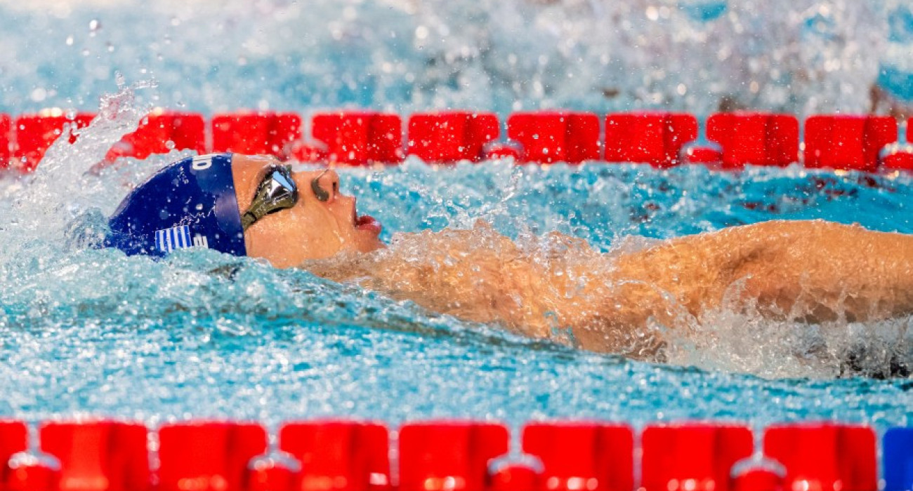 Ο Απόστολος Σίσκος στον προκριματικό των 200μ ύπτιο / Πηγή: ΚΟΕ / Αναστασία Καρεκλά