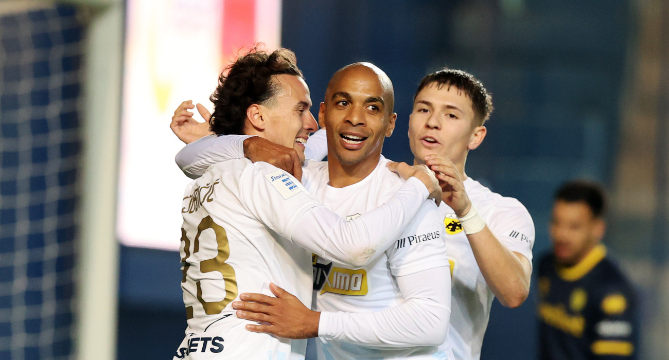 Οι πανηγυρισμοί των παικτών της ΑΕΚ / Πηγή: Intime