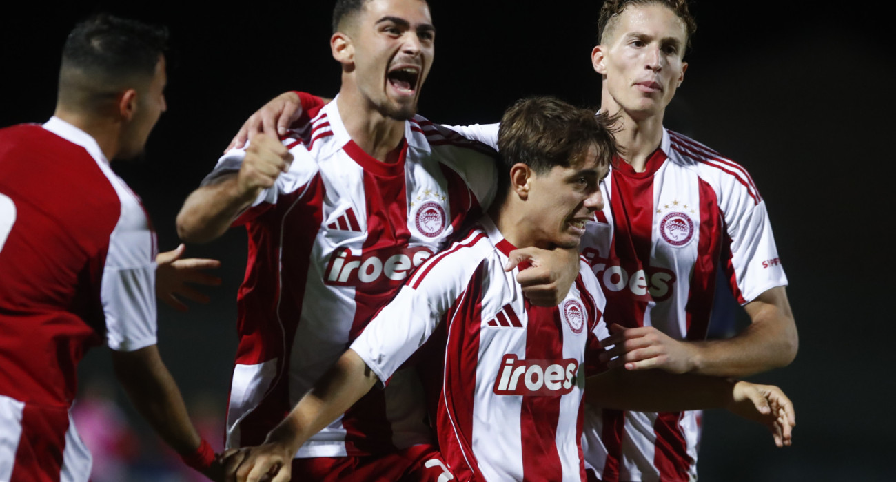 Οι παίκτες του Ολυμπιακού πανηγυρίζουν / Πηγή: Eurokinissi