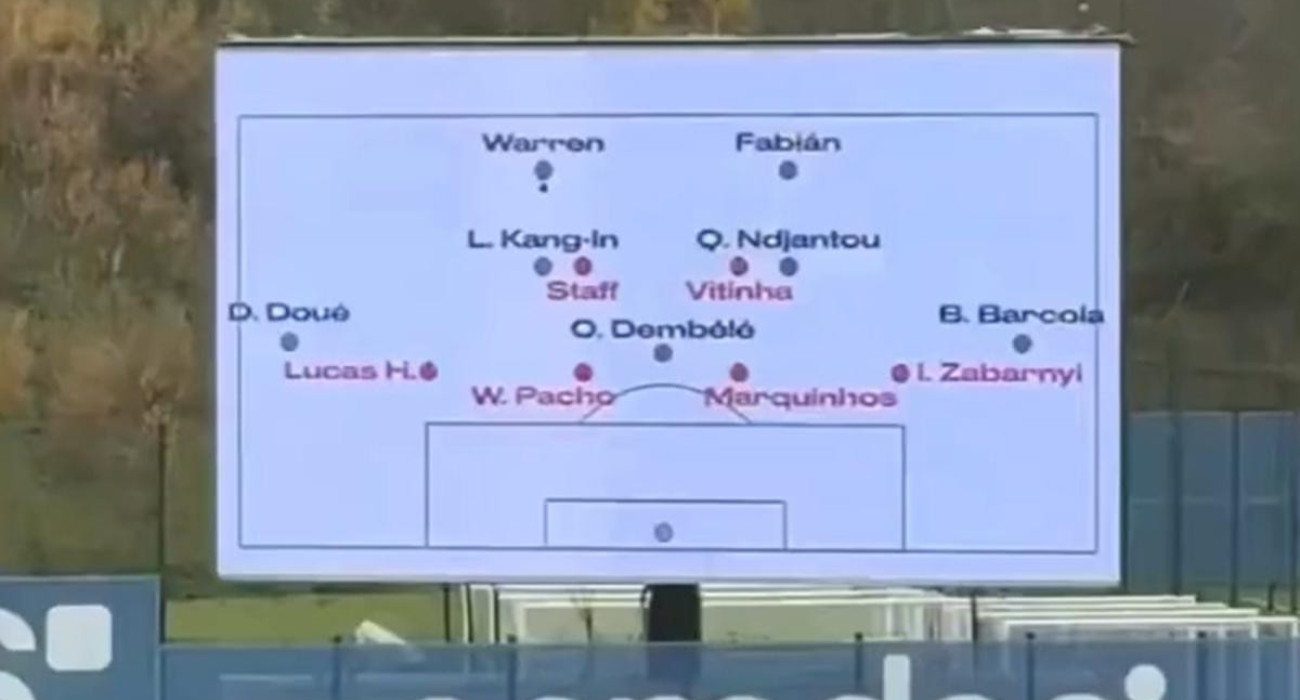 Ο πίνακας που χρησιμοποίησε ο Λουίς Ενρίκε σε προπόνηση της Παρί / Screenshot