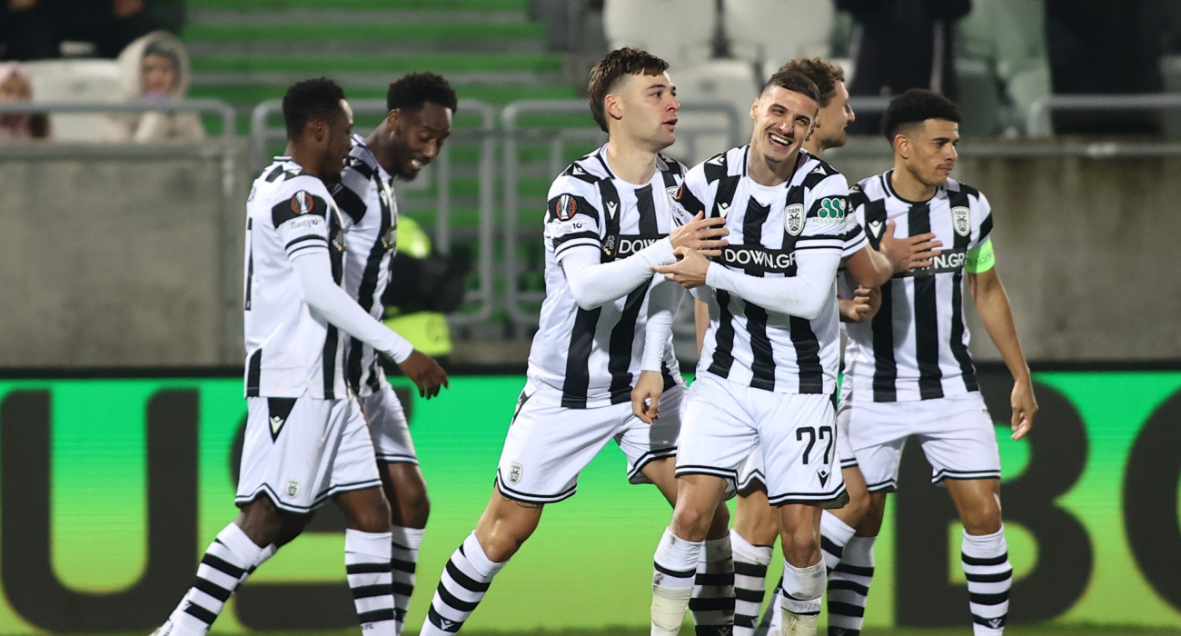 Οι ποδοσφαιριστές του ΠΑΟΚ πανηγυρίζουν / Πηγή: eurokinissi