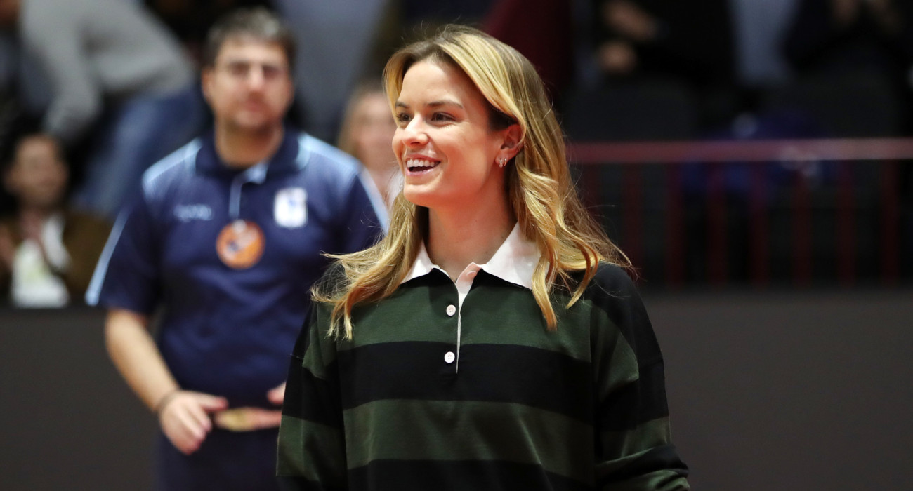 Η Μαρία Σάκκαρη στο γήπεδο του ΖΑΟΝ / Πηγή: Intime