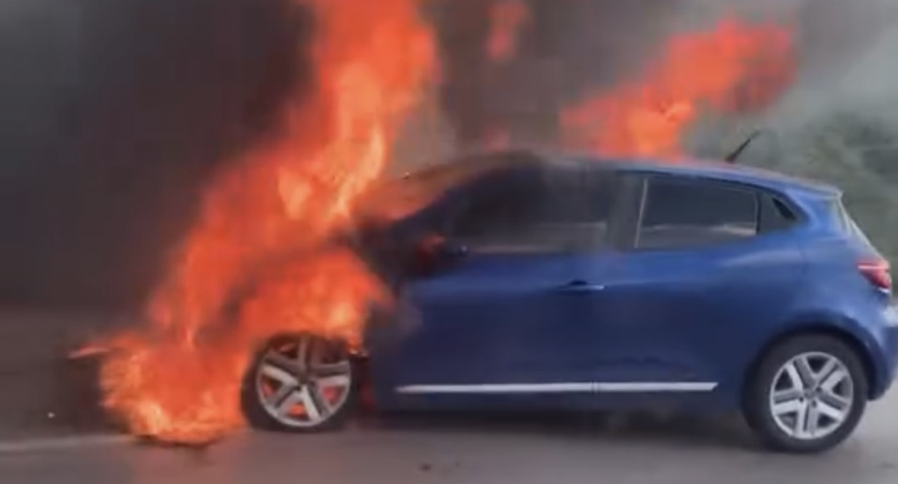 Το αμάξι του ποδοσφαιριστή της Σαμσουνσπόρ / Screenshot