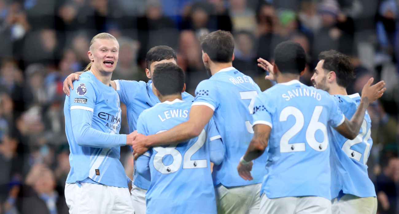 Οι ποδοσφαιριστές της Μάντσεστερ Σίτι πανηγυρίζουν / Πηγή: Molly Darlington/Getty Images