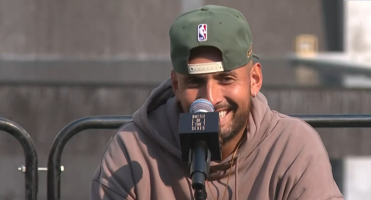 Ο Νικ Κύργιος στη Συνέντευξη Τύπου πριν την «Μάχη των Φύλων» / Screenshot