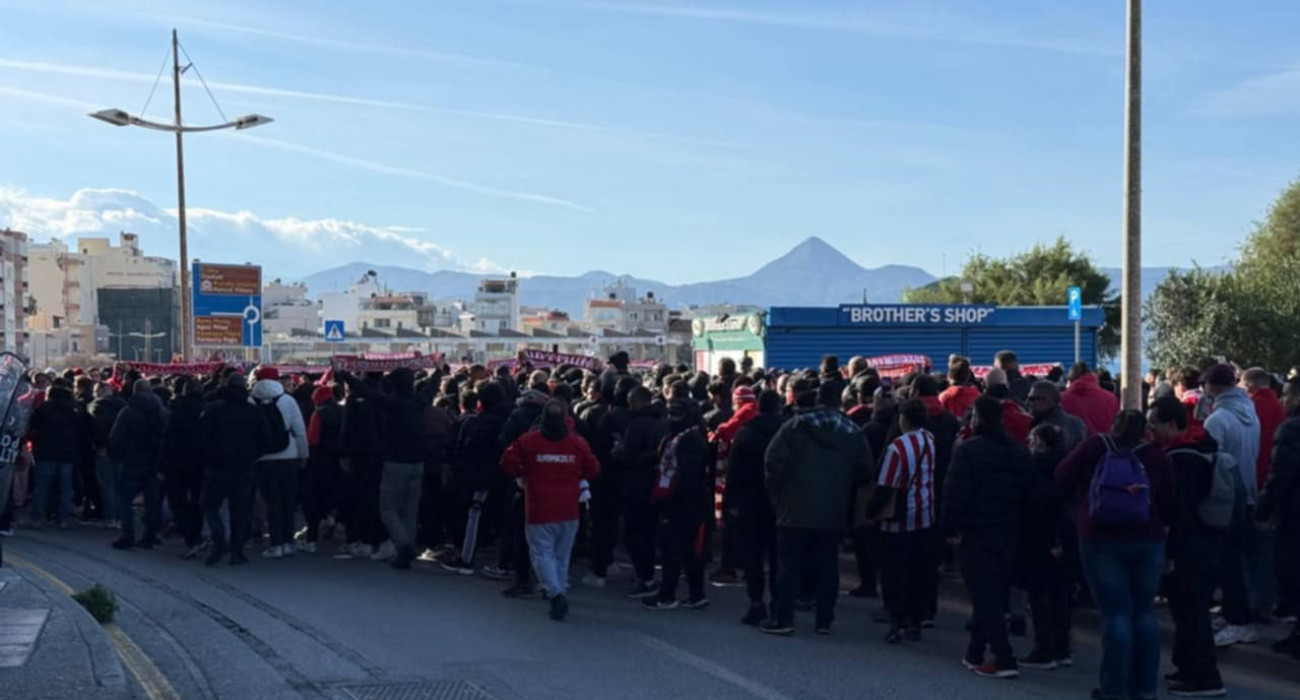 Η πορεία των οπαδών του Ολυμπιακού / Πηγή: Athletiko