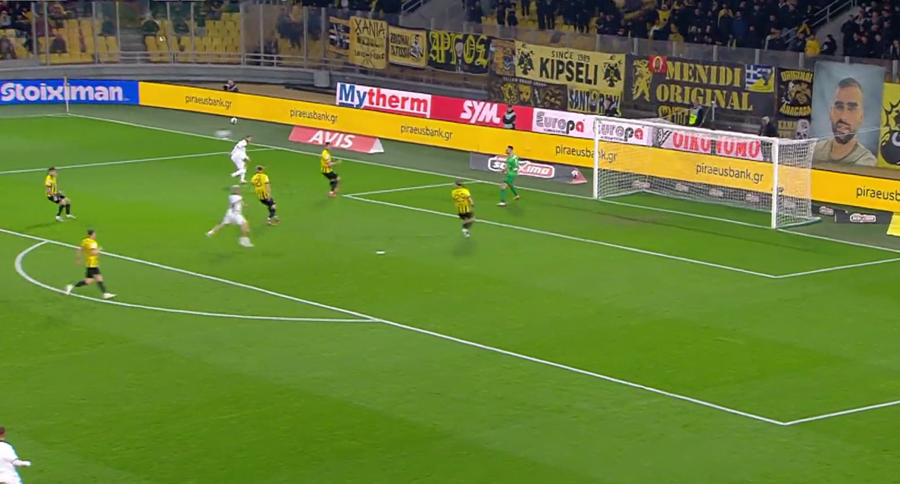 Το δοκάρι του Σενγκέλια στο ΑΕΚ-ΟΦΗ / Screenshot
