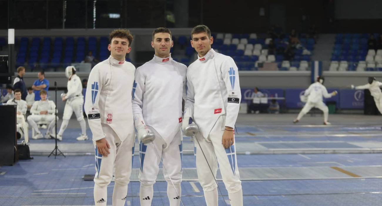 Η Εθνική ομάδα ξίφους μονομαχίας νέων ανδρών / Πηγή: ΕΟΞ