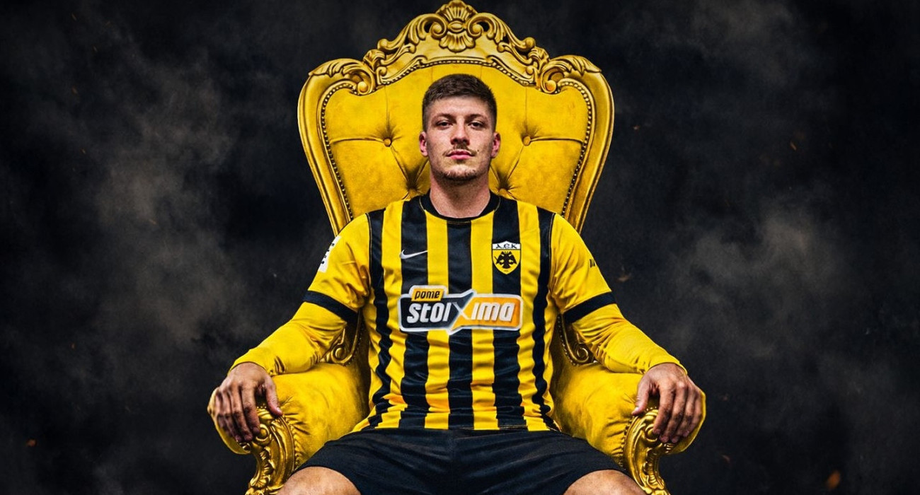 Το εικαστικό της ΠΑΕ ΑΕΚ για τον Λούκα Γιόβιτς / Πηγή: ΠΑΕ ΑΕΚ