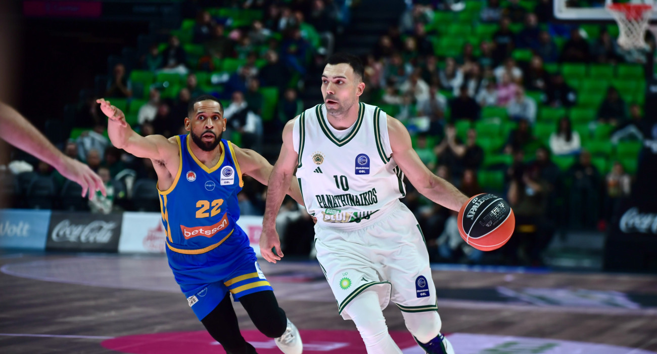 Στιγμιότυπο από το παιχνίδι ανάμεσα σε Παναθηναϊκό και Περιστέρι: Πηγή: Eurokinissi