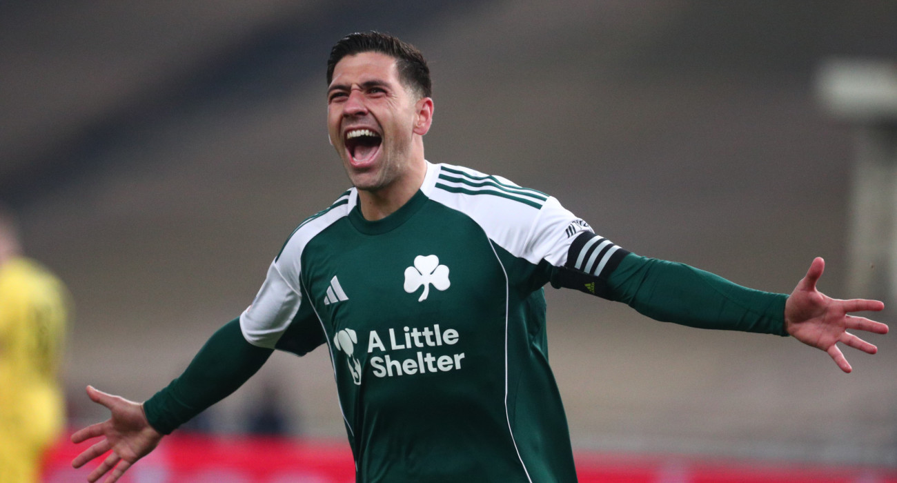 Ο Τάσος Μπακασέτας πανηγυρίζει / Πηγή: Eurokinissi