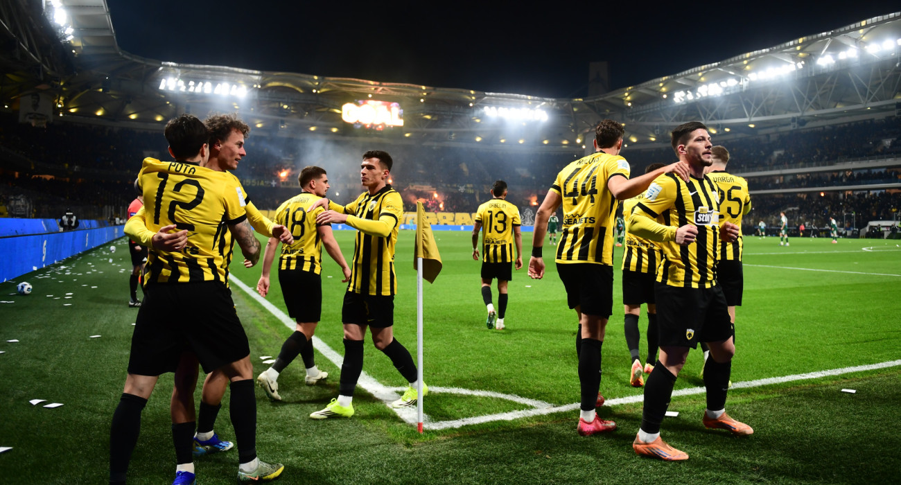 Οι ποδοσφαιριστές της ΑΕΚ πανηγυρίζουν / Πηγή: Eurokinissi