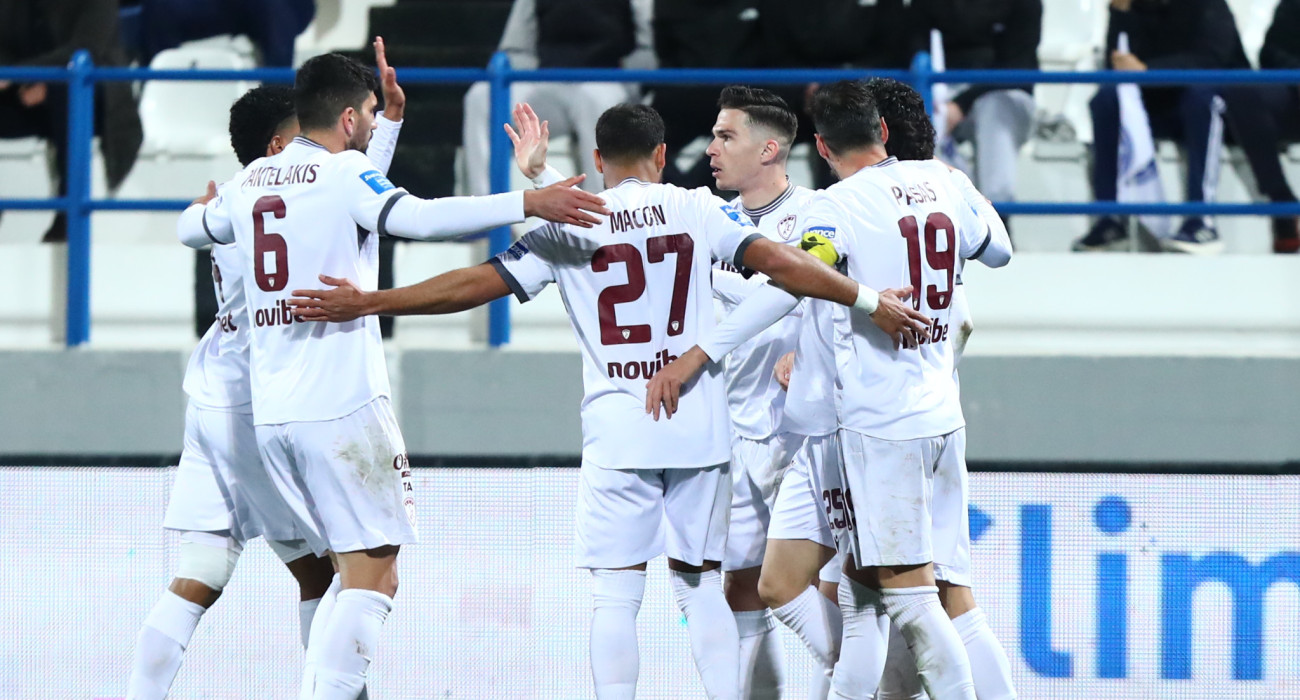 Οι ποδοσφαιριστές της ΑΕΛ Novibet πανηγυρίζουν / Πηγή: Intime