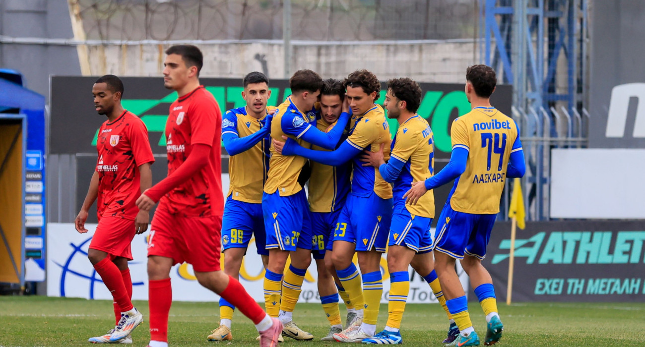 Οι ποδοσφαιριστές του Αστέρα AKTOR B πανηγυρίζουν / Πηγή: Eurokinissi
