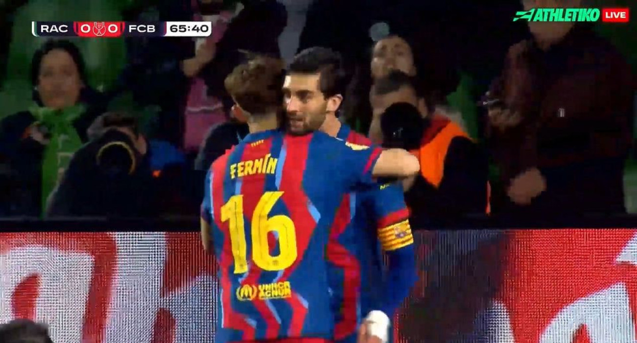 Οι πανηγυρισμοί στο γκολ της Μπαρτσελόνα / Screenshot