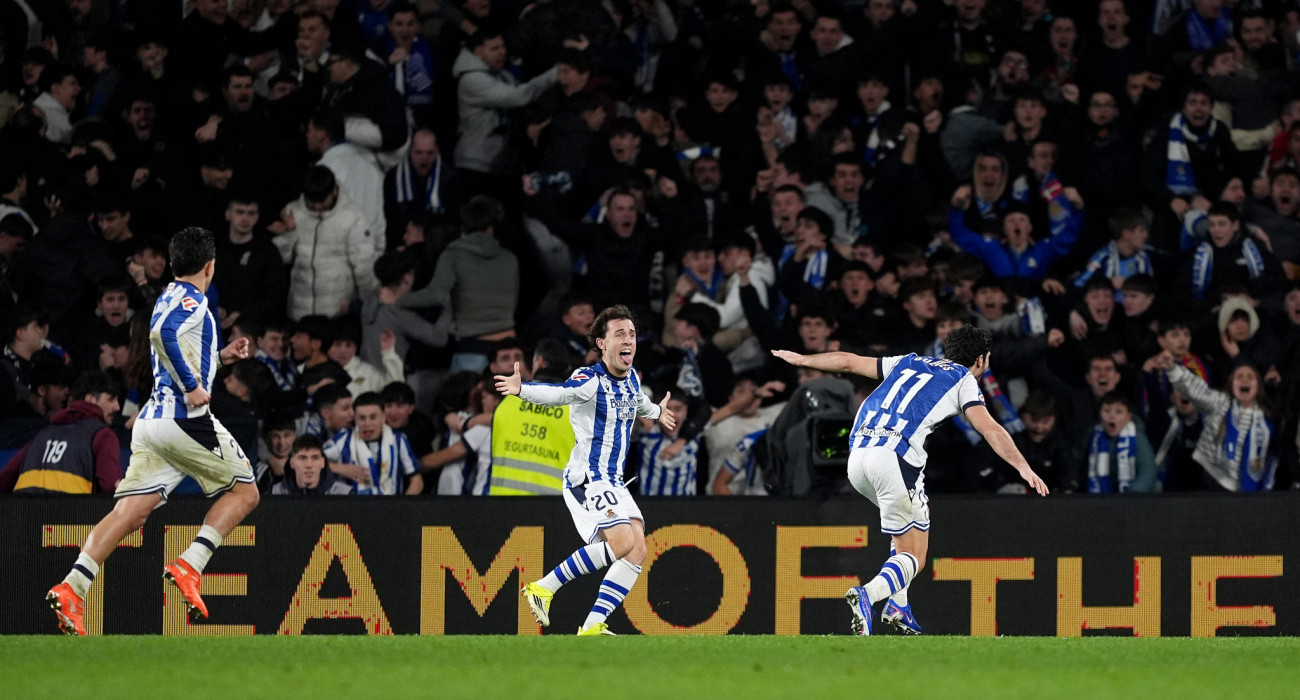 Οι ποδοσφαιριστές της Ρεάλ Σοσιεδάδ πανηγυρίζουν / Πηγή: Photo by Juan Manuel Serrano Arce/Getty Images