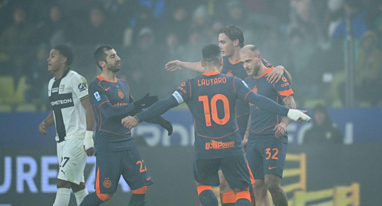 Οιποδοσφαιριστές της Ίντερ πανηγυρίζουν / Πηγή: Getty
