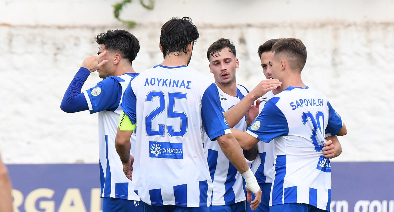 Οι ποδοσφαιριστές της Νίκης Βόλου πανηγυρίζουν / Πηγή: Intime