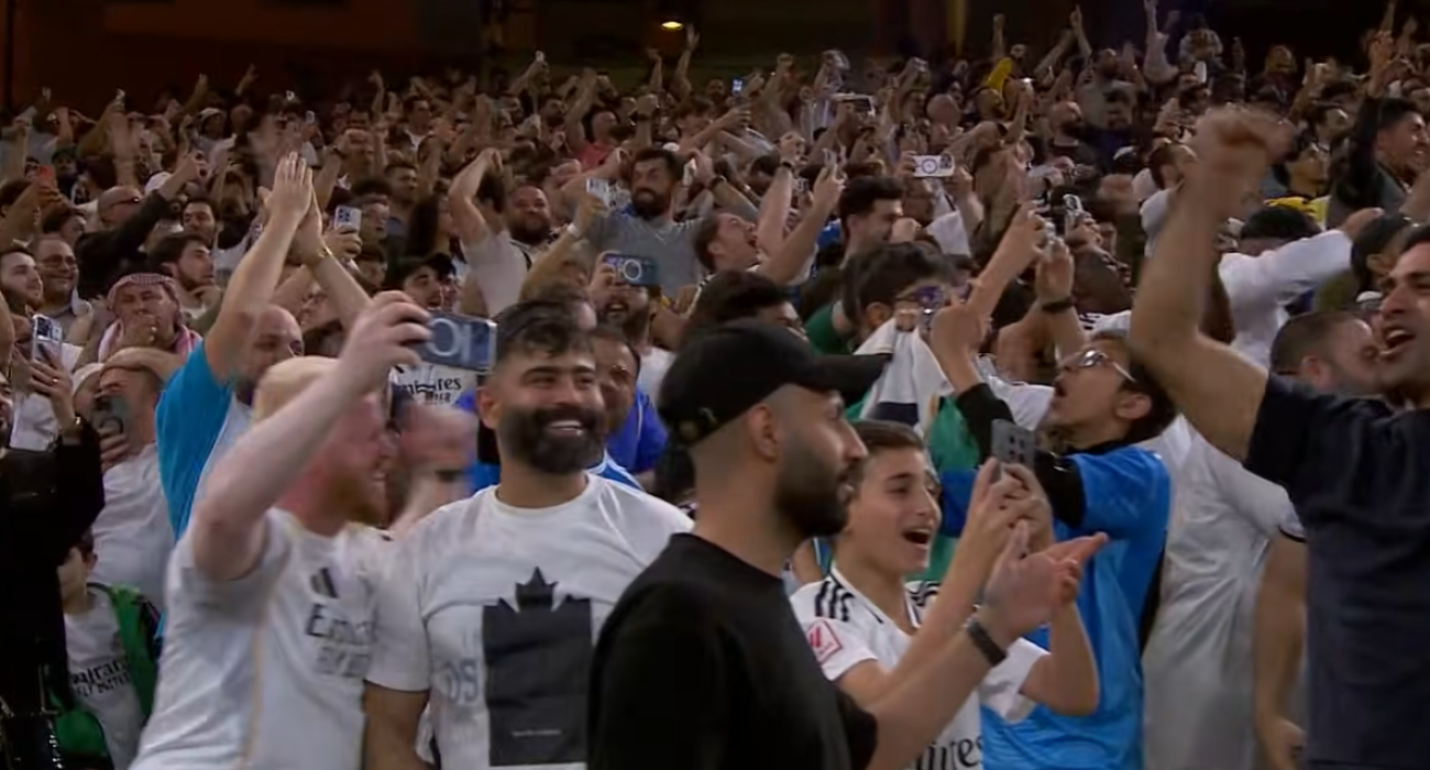 Φίλαθλοι της Ρεάλ Μαδρίτης πανηγυρίζουν / Screenshot