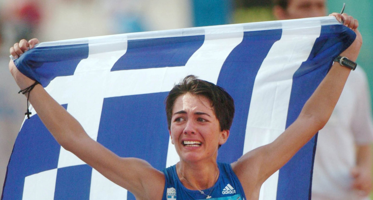 Η Αθανασία Τσουμελέκα κατά την διάρκεια των Ολυμπιακών Αγώνων 2004 / Πηγή: Eurokinissi