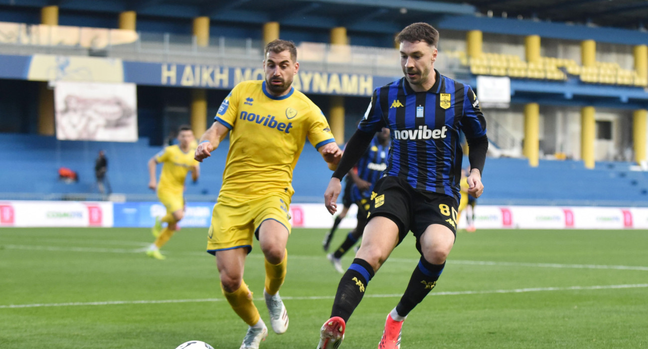 Χάρης Μαυρίας και Λορέν Μορόν στο Παναιτωλικός-Άρης / Πηγή: Intime