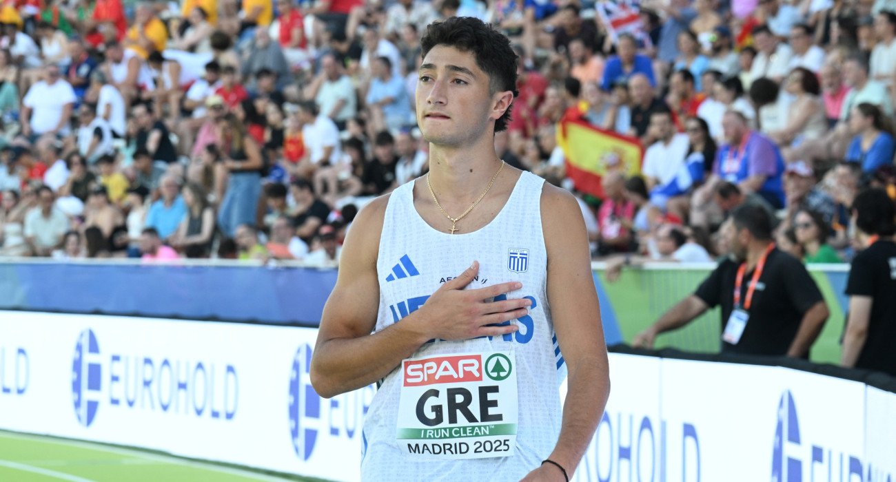 Ο Γιώργος Φρανκς με το εθνόσημο στο Ευρωπαϊκό Πρωτάθλημα Ομάδων της Μαδρίτης το 2025 / Πηγή: Eurokinissi