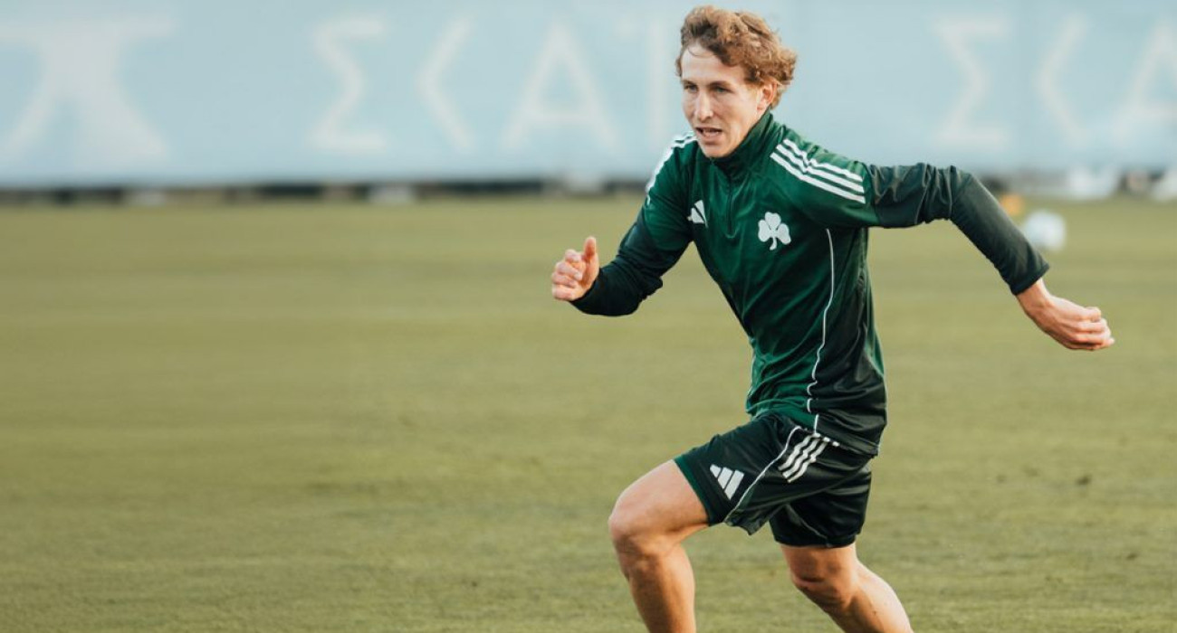 Ο Σαντίνο Αντίνο στην πρώτη του προπόνηση με τον Παναθηναϊκό / Πηγή: pao.gr