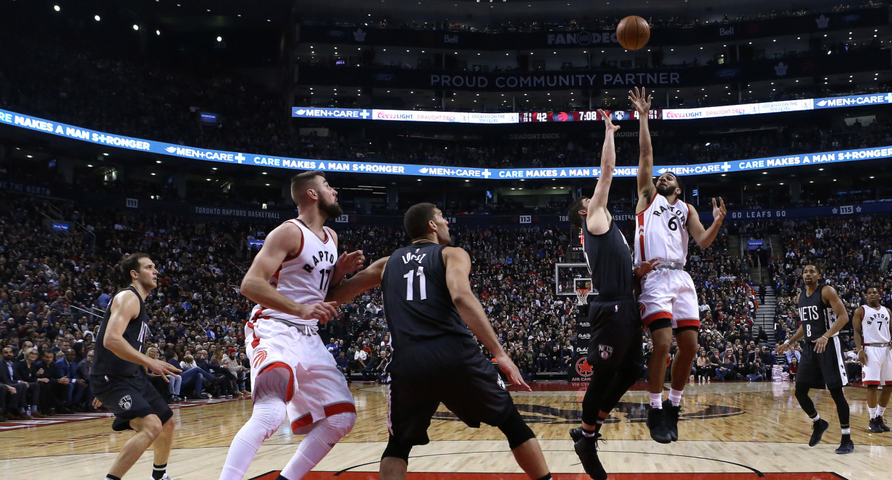 O Κόρι Τζόζεφ συμπαίκτης με τον Βαλαντσιούνας στους Ράπτορς κατέγραψε το ρεκόρ του στο ΝΒΑ τον Ιανουάριο του 2017 / Πηγή: Steve Russell / Toronto Star via Getty Images