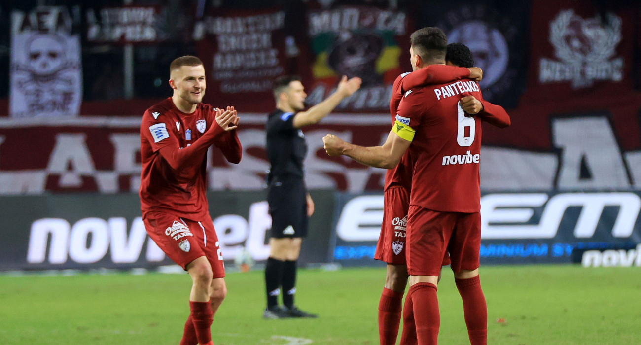 Οι ποδοσφαιριστές της ΑΕΛ πανηγυρίζουν / Πηγή: Intime