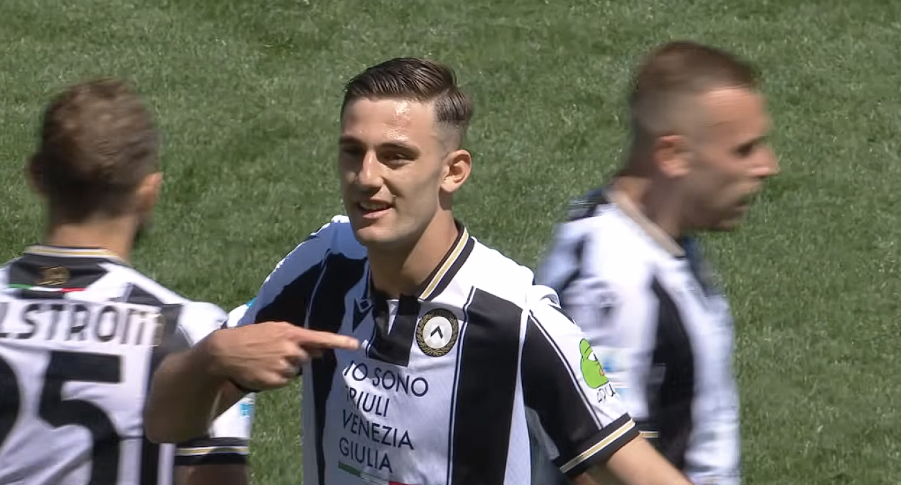 Ο Λορέντσο Λούκα με την φανέλα της Ουντινέζε / Screenshot