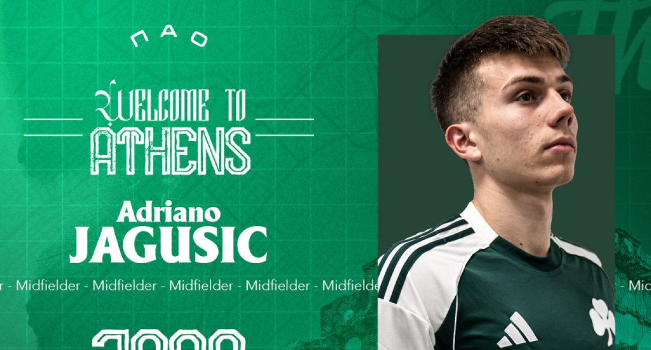 Ο Αντριάνο Γιάγκουσιτς κατά την ανακοίνωσή του από τον Παναθηναϊκό / Πηγή: pao.gr