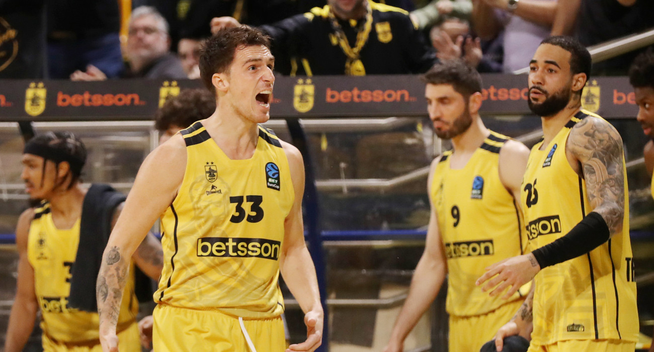 Οι παίκτες του Άρη πανηγυρίζουν κόντρα στη Νεπτούνας / Πηγή: InTime