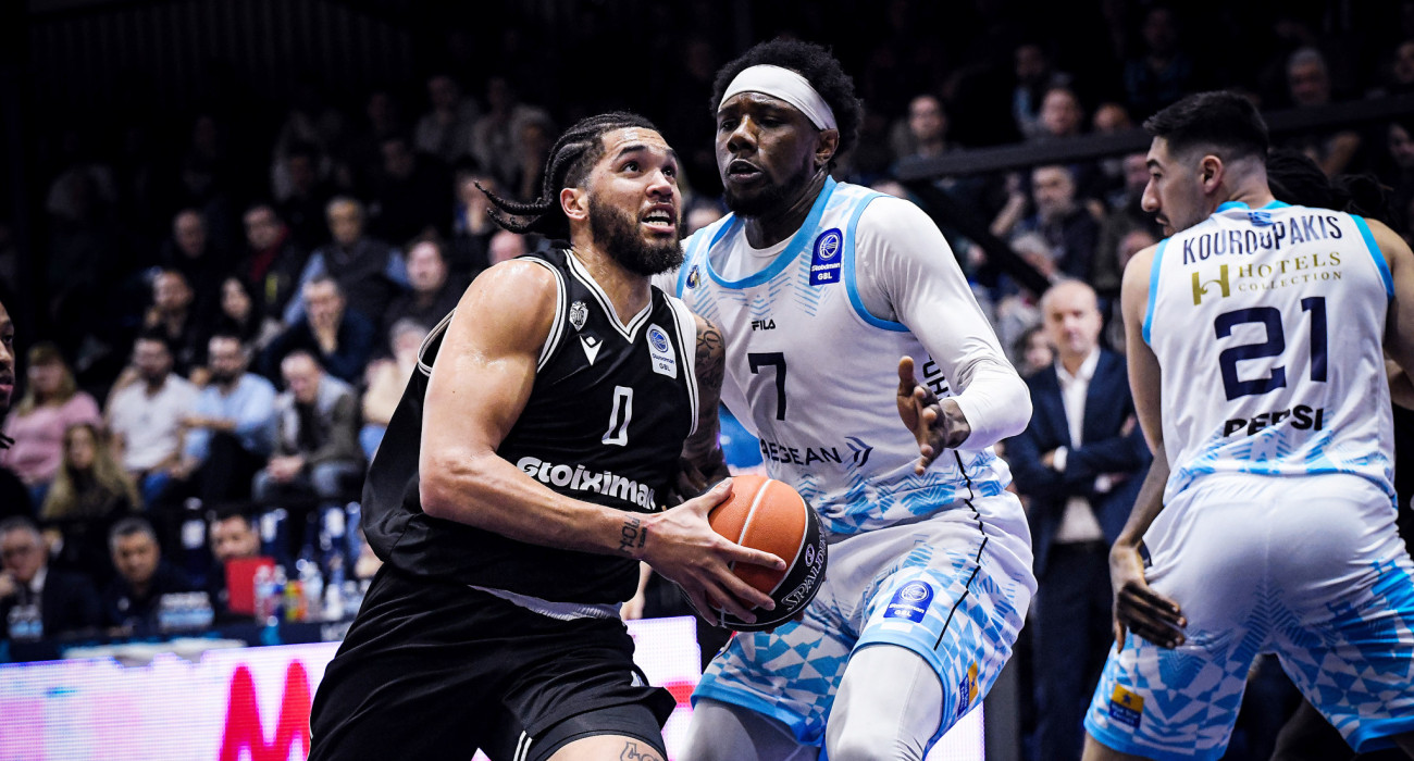 Στιγμιότυπο από το παιχνίδι ανάμεσα σε Κολοσσό Ρόδου και ΠΑΟΚ για τη Stoiximan GBL, Πηγή: Intime