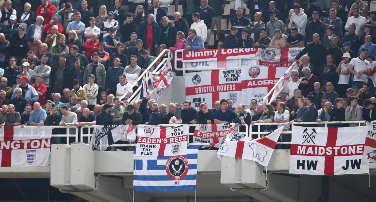 Οι Άγγλοι φίλαθλοι στο Ολυμπιακό Στάδιο της Αθήνας / Πηγή: Eurokinissi