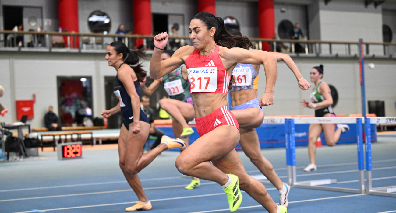 Η Σοφία Ιωσηφίδου στα 60μ εμπόδια στην Παιανία / Πηγή: Eurokinissi