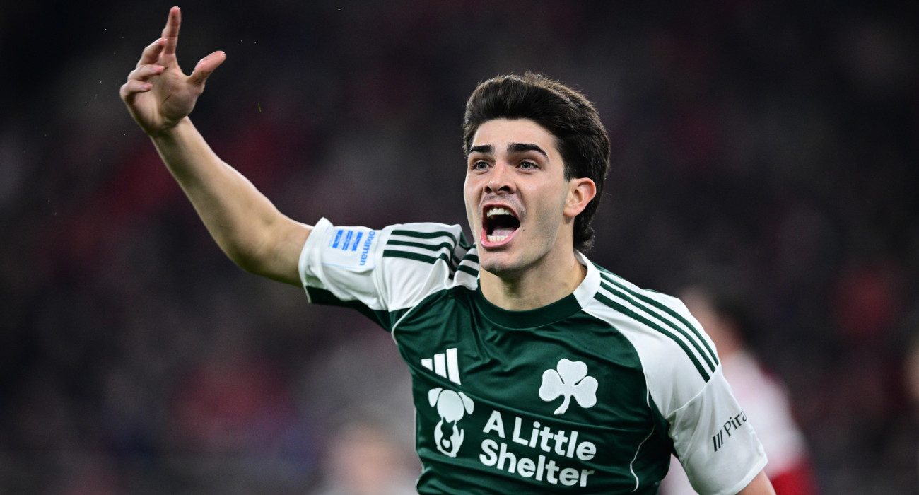 Ο Ταμπόρδα πανηγυρίζει το γκολ του Παναθηναϊκού στο Καραϊσκάκης / Πηγή: Eurokinissi