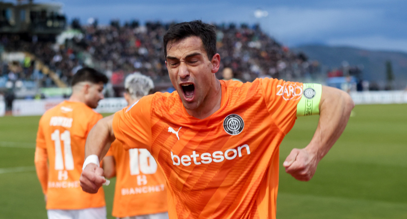 Ο Βασίλης Λαμπρόπουλος πανηγυρίζει το γκολ του κόντρα στον Λεβαδειακό / Πηγή: Eurokinissi