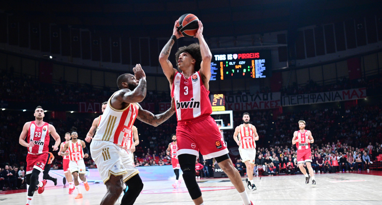 Στιγμιότυπο από το παιχνίδι ανάμεσα σε Ολυμπιακό και Ερυθρό Αστέρας, Πηγή: Eurokinissi