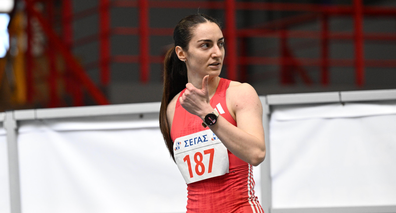 Η Δήμητρα Τσουκαλά μετά τον τερματισμό της στα 60μ / Πηγή: Eurokinissi